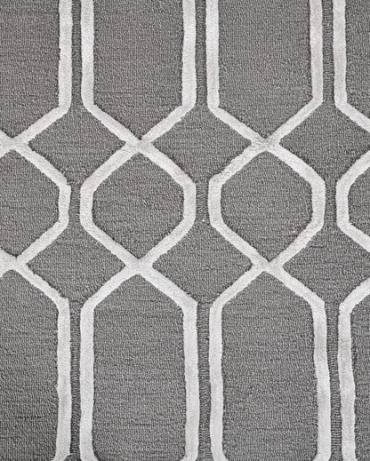 Modern Geometric Pattern Hand Tufted Carpet | 10 x 8 Feet