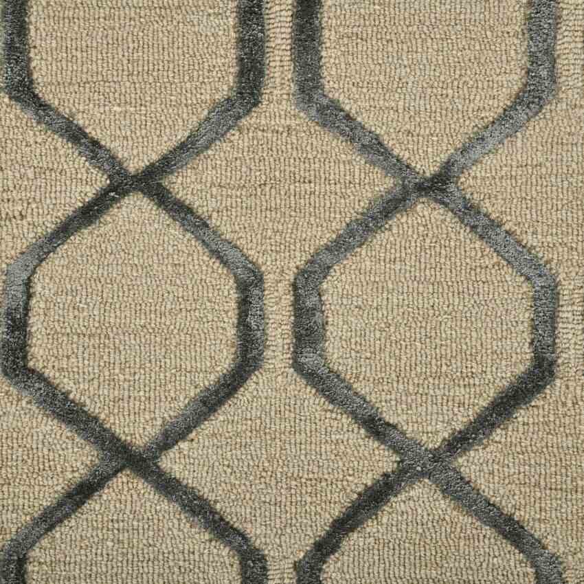 Lineation Silver Wool Hand Tufted Rug Carpet