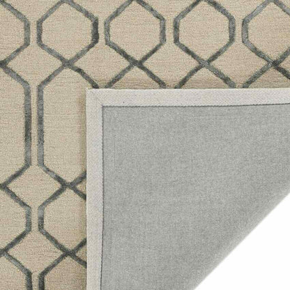 Lineation Silver Wool Hand Tufted Rug Carpet