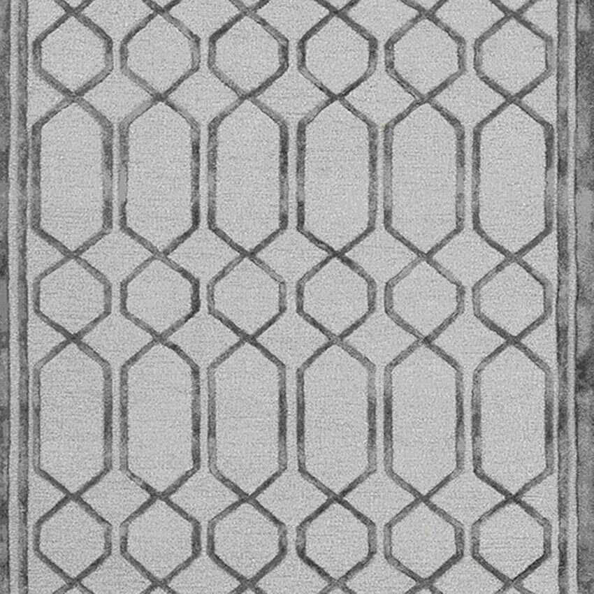 Lineation Silver Wool Hand Tufted Rug Carpet