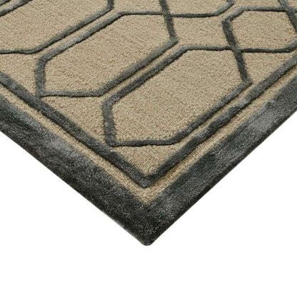 Lineation Silver Wool Hand Tufted Rug Carpet