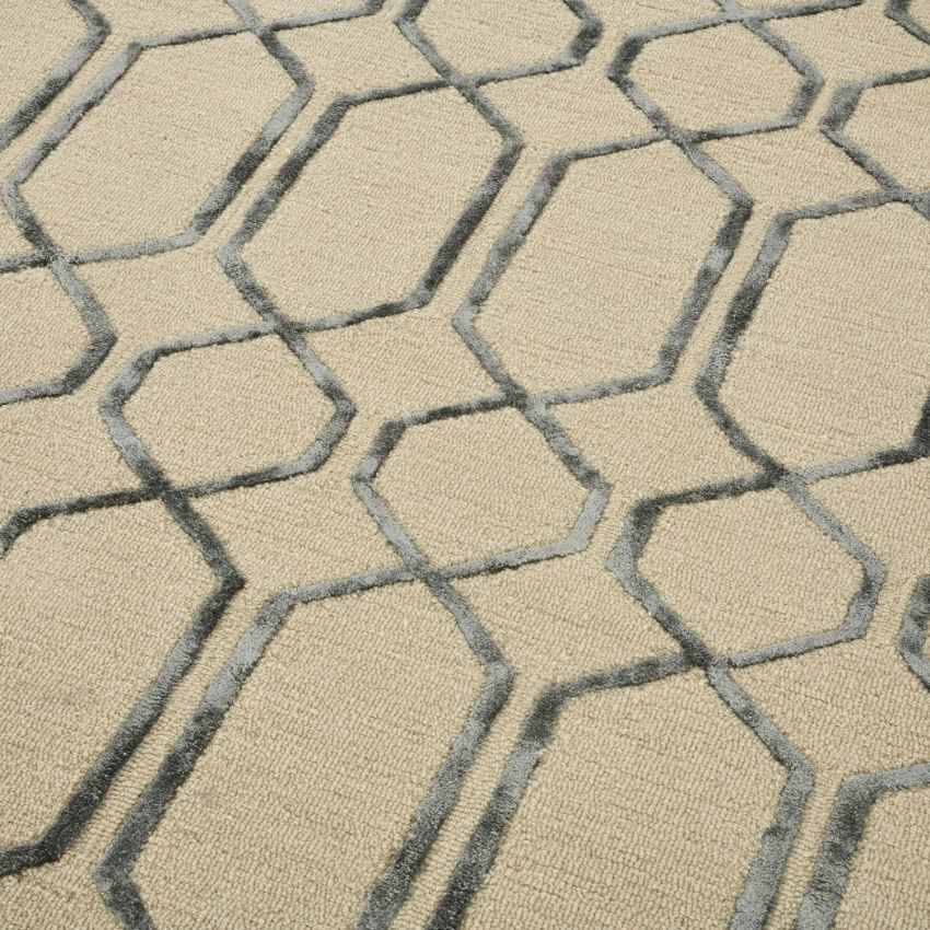 Lineation Silver Wool Hand Tufted Rug Carpet