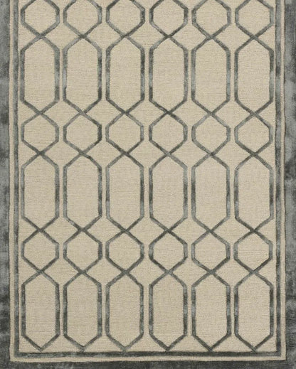 Modern Geometric Pattern Hand Tufted Carpet | 10 x 8 Feet