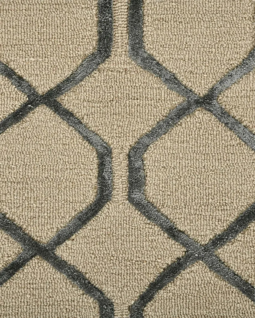 Modern Geometric Pattern Hand Tufted Carpet | 10 x 8 Feet