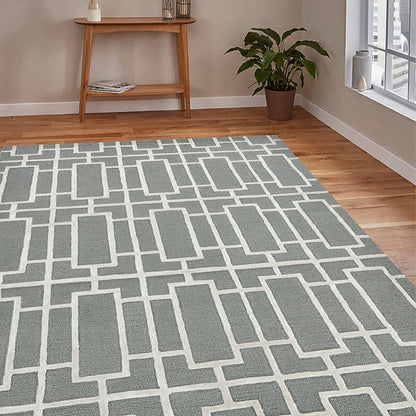 Striking Geometric Pattern Hand Tufted Carpet | 10 x 8 Feet