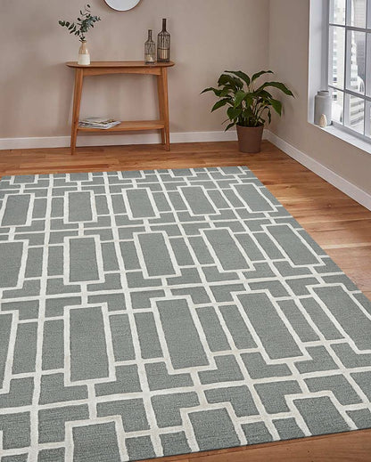 Striking Geometric Pattern Hand Tufted Carpet | 10 x 8 Feet