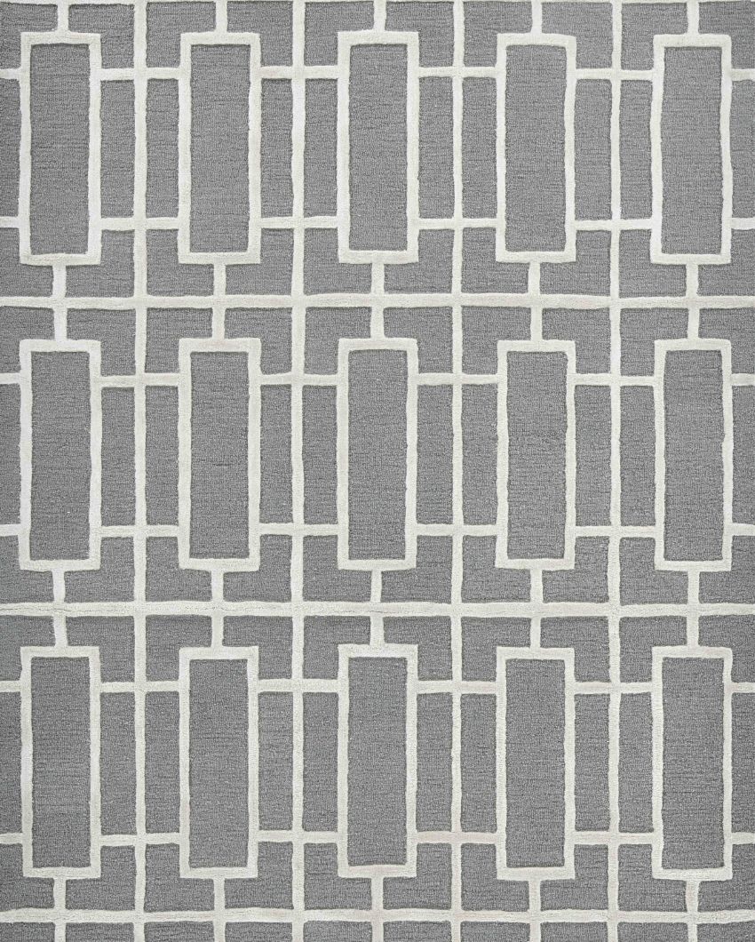 Striking Geometric Pattern Hand Tufted Carpet | 10 x 8 Feet