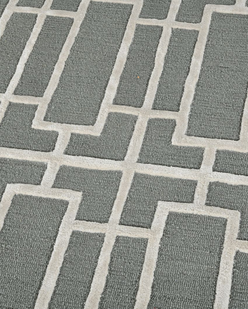 Striking Geometric Pattern Hand Tufted Carpet | 10 x 8 Feet