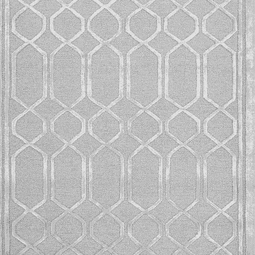 Beige Wool Lineation Hand Tufted Rug Carpet