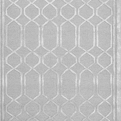 Beige Wool Lineation Hand Tufted Rug Carpet