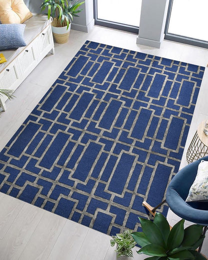 Striking Geometric Pattern Hand Tufted Carpet | 10 x 8 Feet