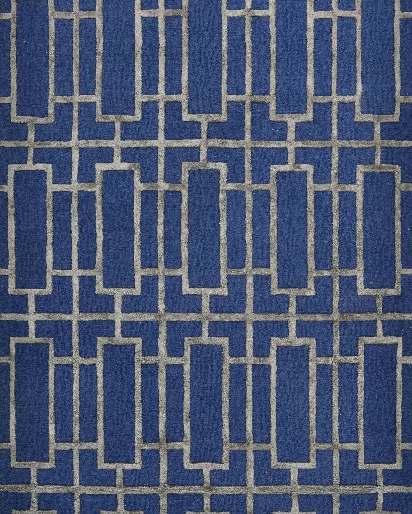 Striking Geometric Pattern Hand Tufted Carpet | 10 x 8 Feet