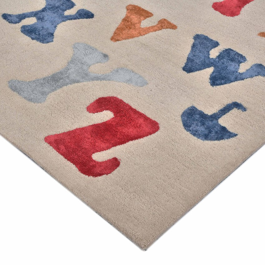 Beautiful Ivory Shade Hand-Crafted Wool Area Rug | 8 X 5 Feet