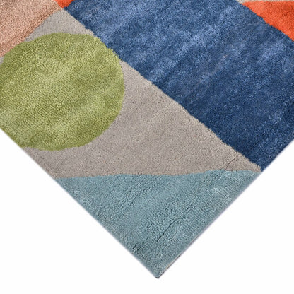 Beautiful Multicolor Shade Handmade Wool Area Carpet | 8 x 5 Feet