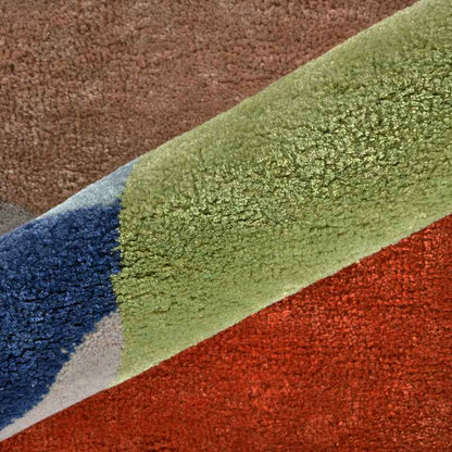 Beautiful Multicolor Shade Handmade Wool Area Carpet | 8 x 5 Feet