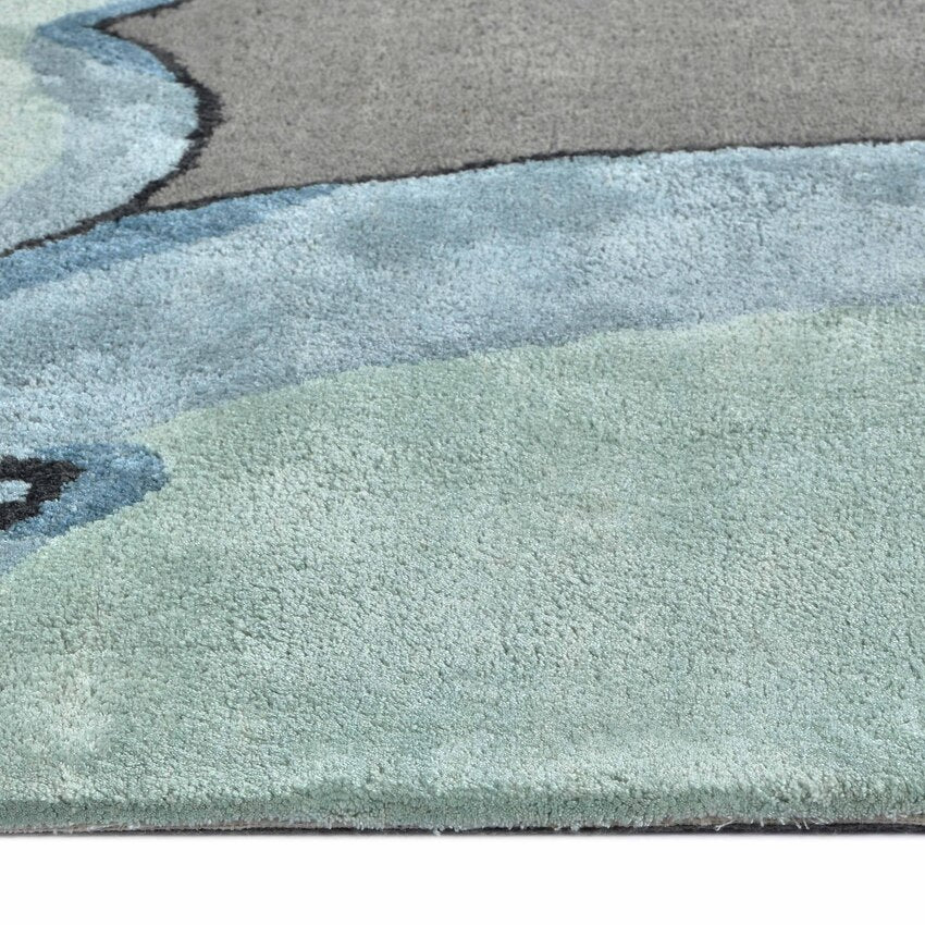 Beautiful Grey Shade Hand-Tufted Wool Area Rug | 8 x 5 Feet