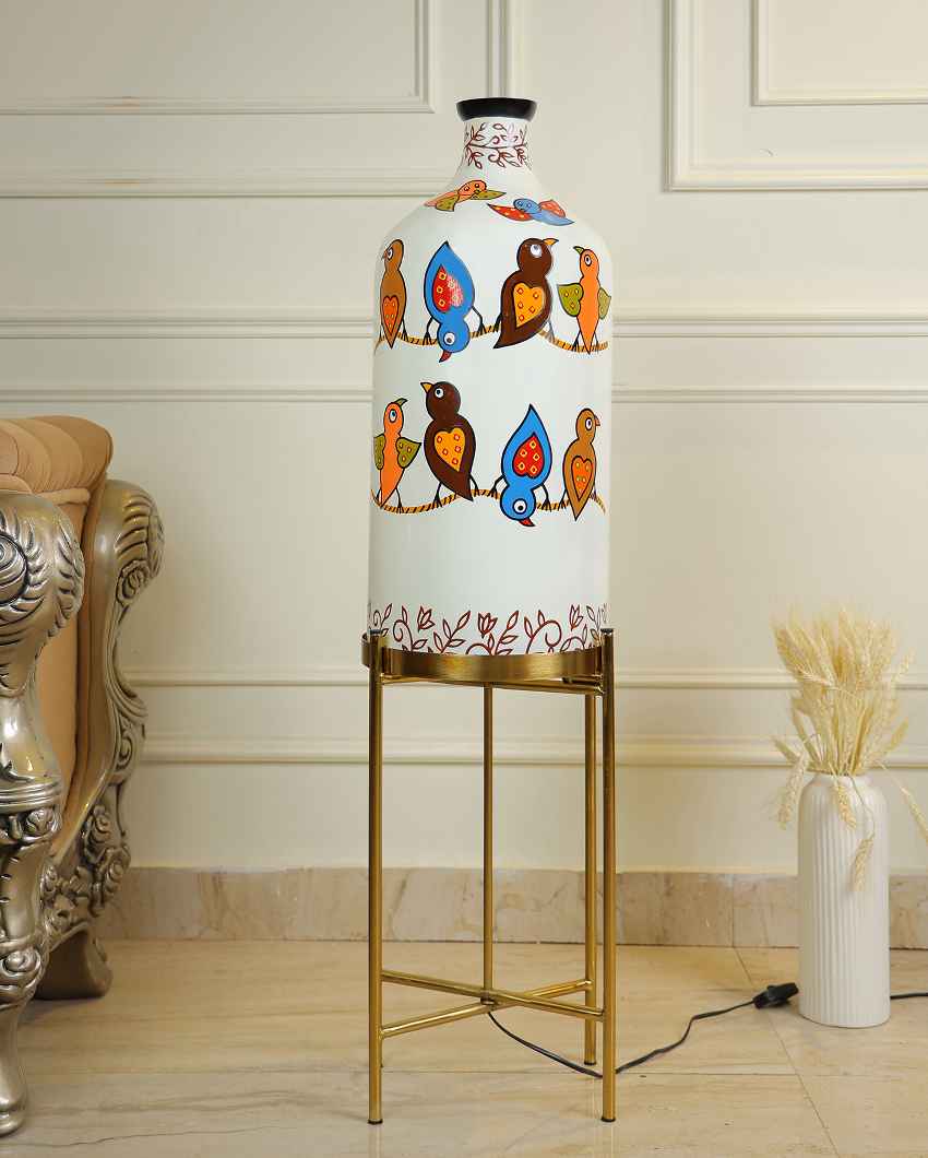 Vibrant Wings Glass Floor Lamp with Stand | 11 x 41 inches