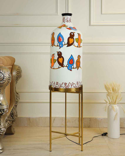 Vibrant Wings Glass Floor Lamp with Stand | 11 x 41 inches