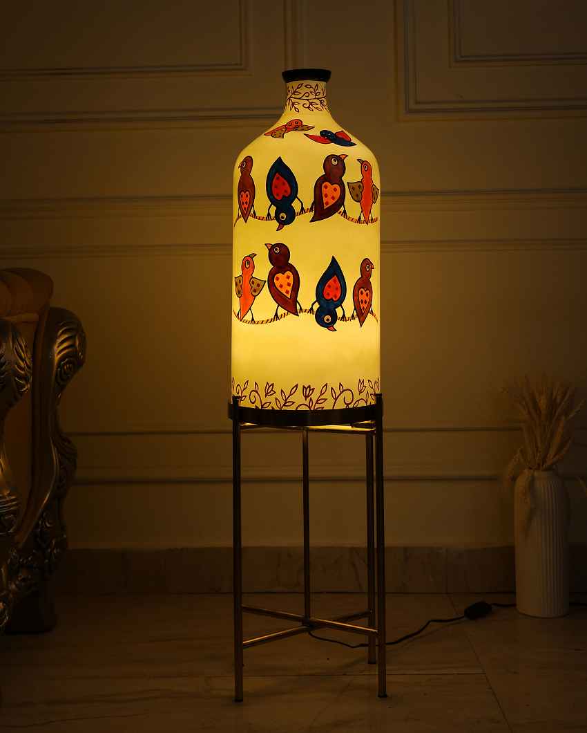 Vibrant Wings Glass Floor Lamp with Stand | 11 x 41 inches