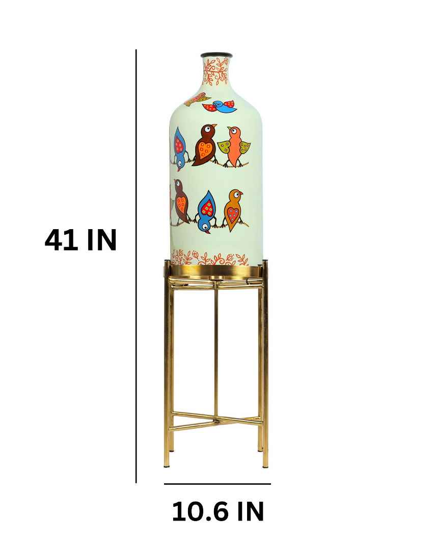 Vibrant Wings Glass Floor Lamp with Stand | 11 x 41 inches