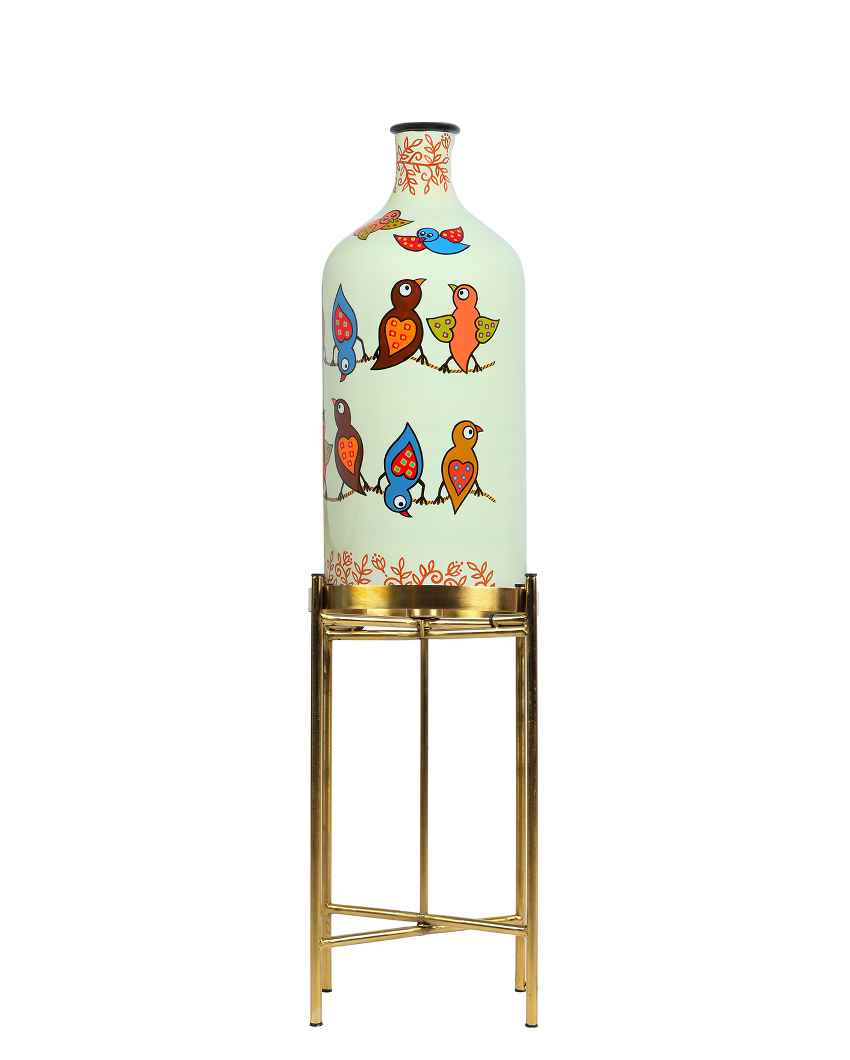 Vibrant Wings Glass Floor Lamp with Stand | 11 x 41 inches