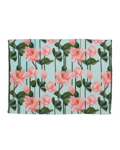 Lotus Printed Cotton Placemats | 13 x 19 inches
