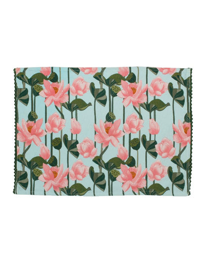 Lotus Printed Cotton Placemats | 13 x 19 inches
