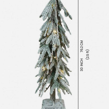 Frosty Downward Branches Table Top Christmas Tree with Lights Display | 9 x 30 inches