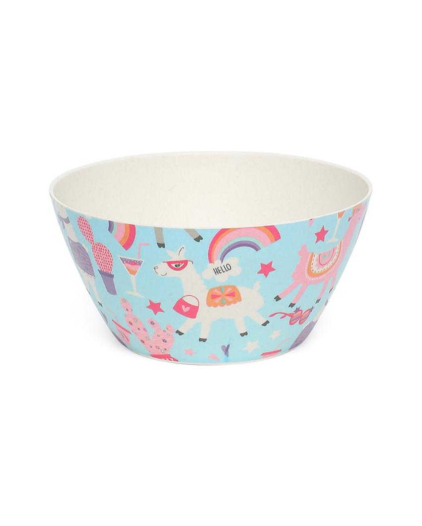 Unicorn Print Bamboo Fiber Kids Dinner Set