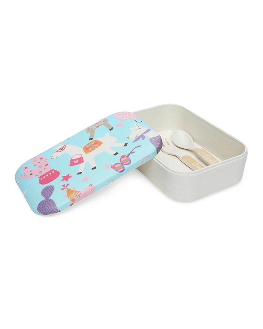 Unicorn Print Bamboo Fiber Kids Dinner Set