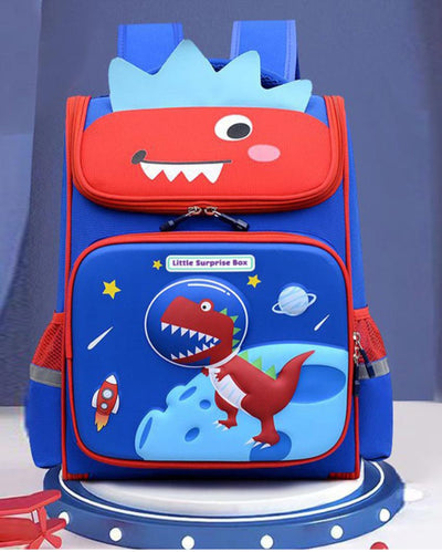 Unique Style Cobalt 2d Pop Dino Space School Backpack | 15 x 10 inches