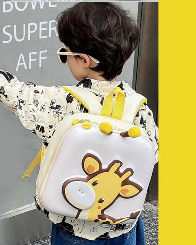 Whimsical Cream 3D Giraffe Early Learning Backpack | 10 x 3 x 12 inches
