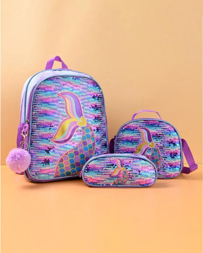 Sparkling Fun Gliteratti Mermaid Matching Backpack Set | 16 x 12 inches | Set of 3
