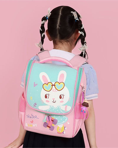 Adorable Pink Rabbit Flap Early School Backpack | 10 x 5 x 13 inches