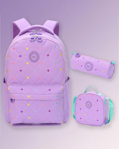 Adorable Mini Heart 3-Piece Kids Kids Backpack Set | 14 x 6 x 17 inches