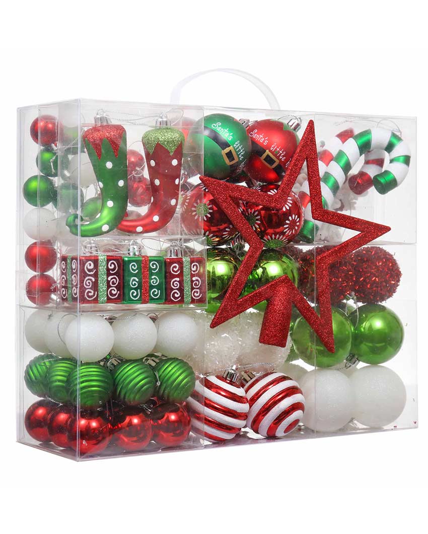 Whimsical Red & Green Elf Christmas Balls Set | 20 x 15 x 10 inches