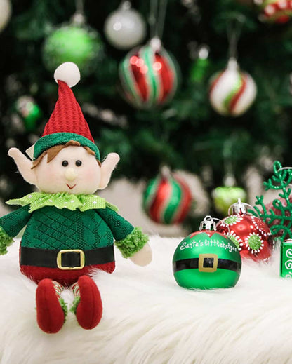 Whimsical Red & Green Elf Christmas Balls Set | 20 x 15 x 10 inches