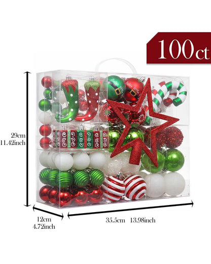 Whimsical Red & Green Elf Christmas Balls Set | 20 x 15 x 10 inches