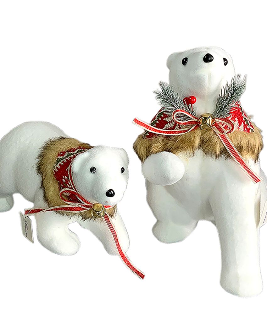 Winter Bears Showpiece Christmas Decoration Combo | Pack Of 2