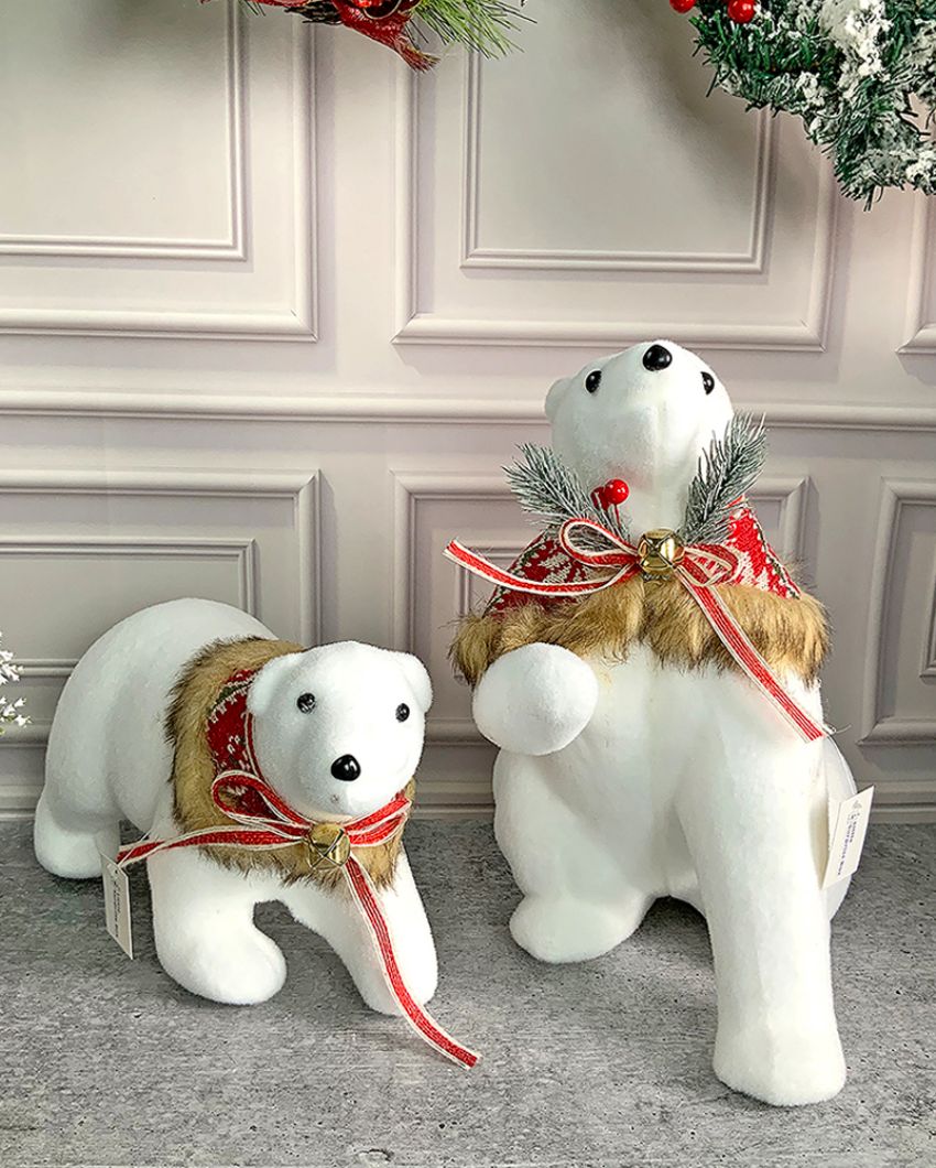 Winter Bears Showpiece Christmas Decoration Combo | Pack Of 2