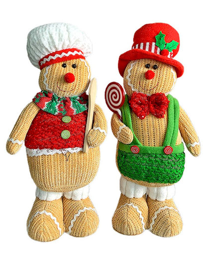 Gingerbread Man Showpiece Christmas Decoration Combo | Pack Of 2 | 6 x 15 inches