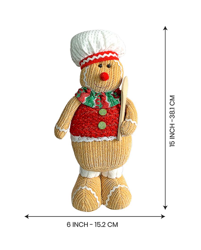 Gingerbread Man Showpiece Christmas Decoration Combo | Pack Of 2 | 6 x 15 inches