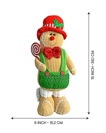 Gingerbread Man Showpiece Christmas Decoration Combo | Pack Of 2 | 6 x 15 inches