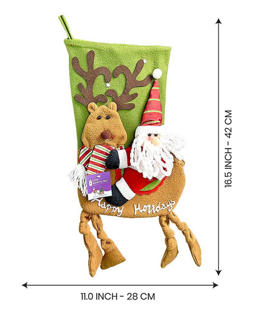 Knot Legs Santa & Snowman Christmas Stockings | Set of 2 | 11 x 17 inches