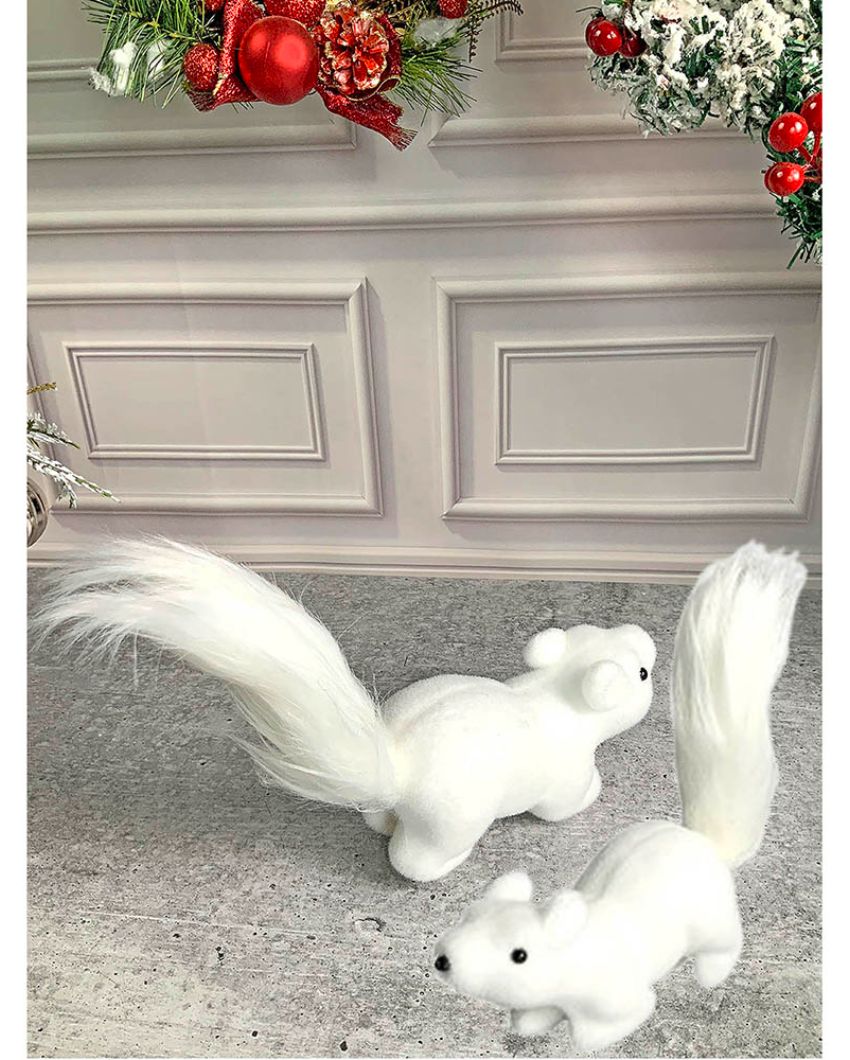 Squirrel Showpiece Christmas Tree Decoration | Set of 2 | 20 x 12 inches