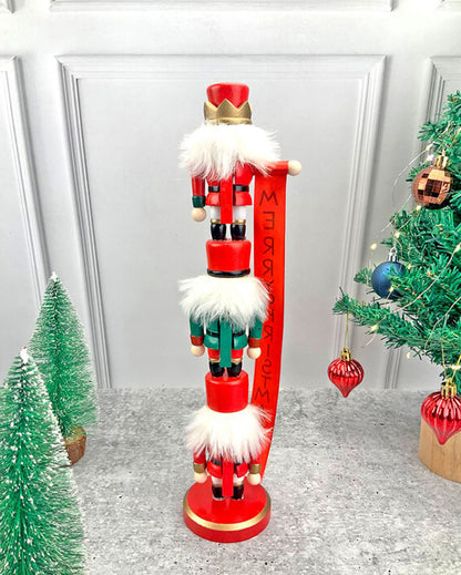 3 Tier Stacked Wooden Nutcracker Christmas Table Décor | 16 x 4 inches