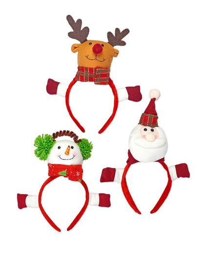 Santa, Snowman & Reindeer Christmas Decor Hairbands | Set of 3