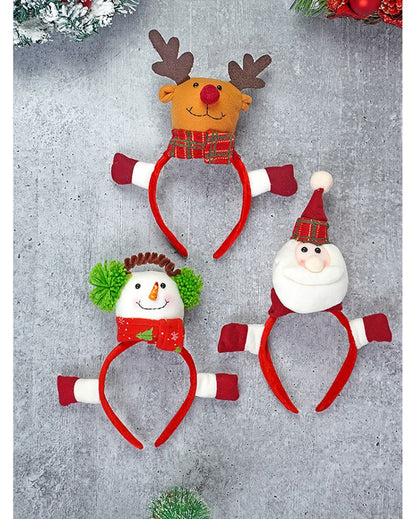 Santa, Snowman & Reindeer Christmas Decor Hairbands | Set of 3