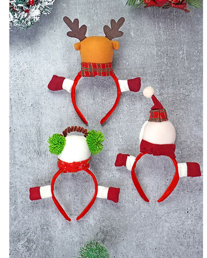 Santa, Snowman & Reindeer Christmas Decor Hairbands | Set of 3