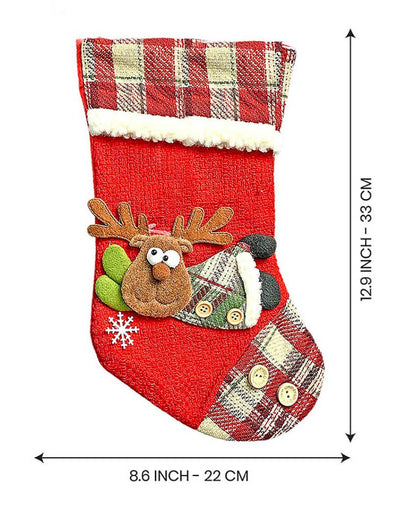 3D Christmas Stockings For Gifts & Decor | Set of 3 | 9 x 13 inches